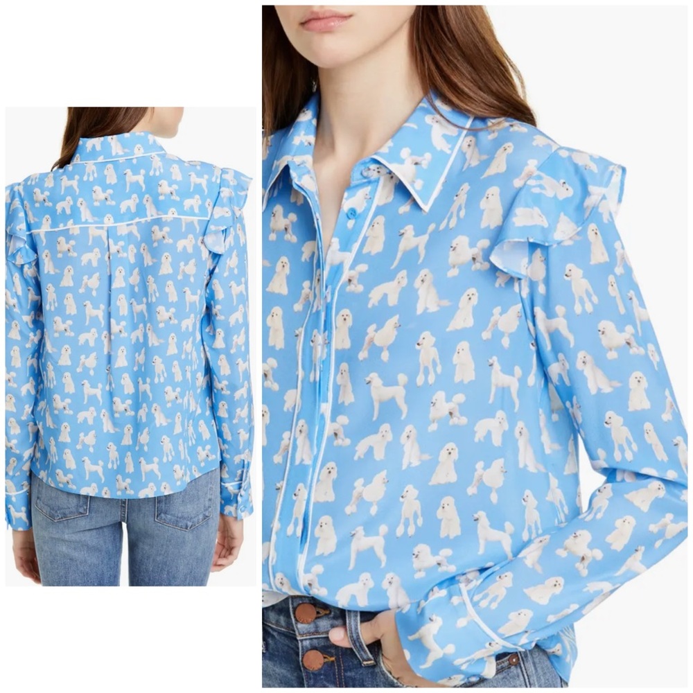 ALICE + OLIVIA Zimmer Poodle Silk Blouse - Picture 8 of 17